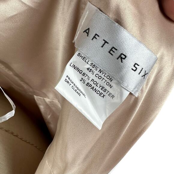 AFTER SIX 6707 Ivory Cream Lace Cocktail Length A-Line Mini Dress Size 14 Belted - Picture 6 of 7